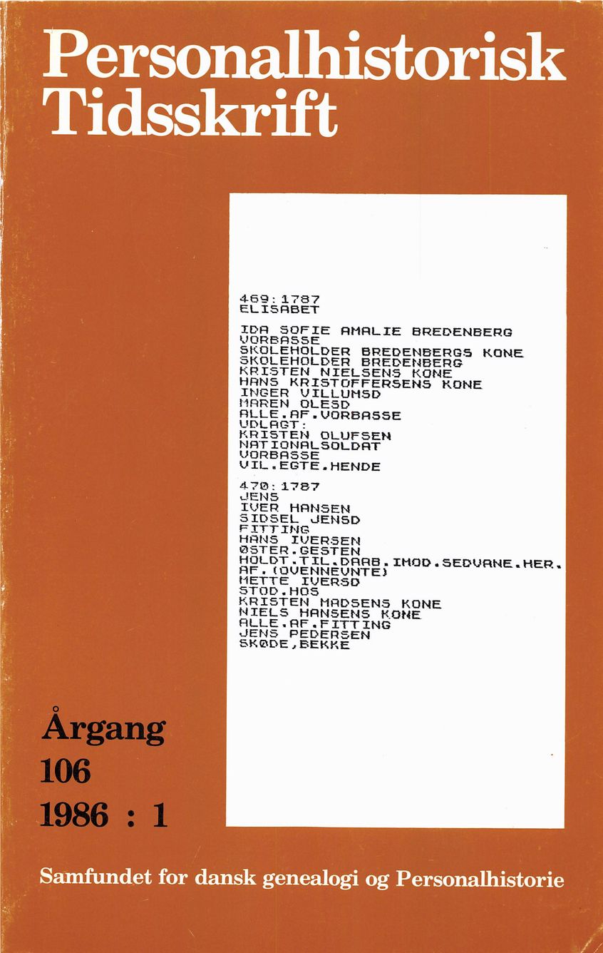 Personalhistorisk Tidsskrift 1986:1